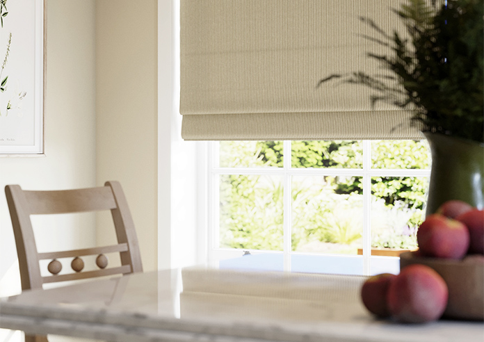 Montierre Stripe, Soft Raffia - Twist&Fit Roman Blind - Image 5